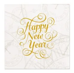 Servetten Happy New Year Clock