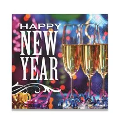 Servetten Happy New Year Party Color