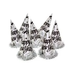 Papieren Hoedje Happy New Year Zilver – 23cm