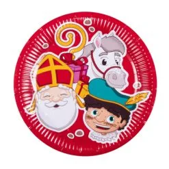 Set 6 Papieren Bordjes Sinterklaas (23cm)