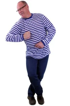 Dorus Shirt Blauw/wit Lange Mouw