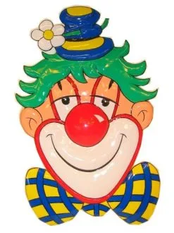 Wanddeco Clown Met Blauwe Hoed