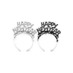 Diadeem “Happy New Year” Zwart