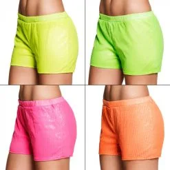 Hotpants Sequins 4 Neonkleuren – Roze