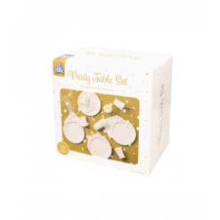Party Table Set Gold/white