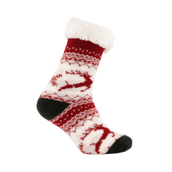 Fluffy Homesocks Rood/wit