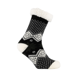 Fluffy Homesocks Zwart/wit