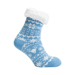 Fluffy Homesocks Blauw/wit