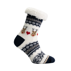 Fluffy Homesocks Donkerblauw Rudolph