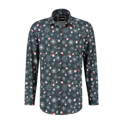 Men Shirt Santa Snowflakes