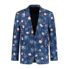 Men Blazer Santa Snowflakes
