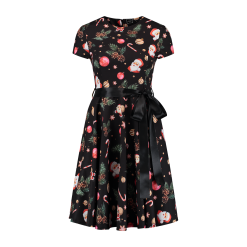 Kerstjurk Black, Pine Cones