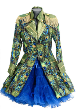 Carnavalsjas Peacock Felgroen Lang