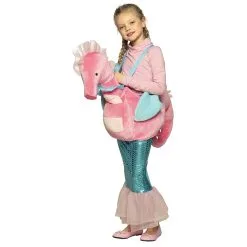 Kinderkostuum Op Een Zeepaard