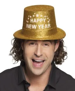 Hoed Glitter Goud Happy New Year