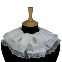 Piet Kraag Geplooid Met Kant Wit